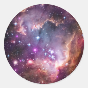 Paarse Kleine Magelhaense Wolk Ronde Sticker