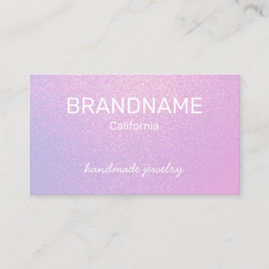 Paarse Kleur Gradient Textuur Oorbellen Studs Logo Visitekaartje (Voorkant)