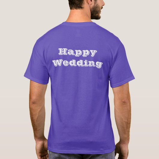 Paarse Kleur Koppels Trouwen Huwelijk Super Schoon T-shirt (Achterkant)