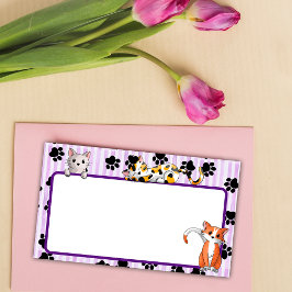 Paarse kleur met pootjes schattige kittens 10" x 6 post-it® notes