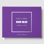 Paarse Kleur School Afstudeerder met Naam Gastenboek (Voorkant)