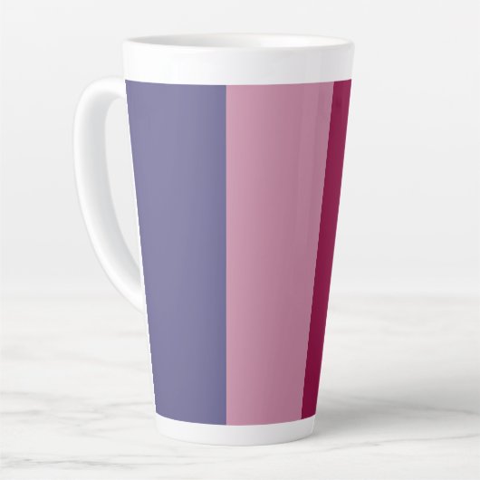 Paarse kleuren strepen latte mok (Linkerhoek)