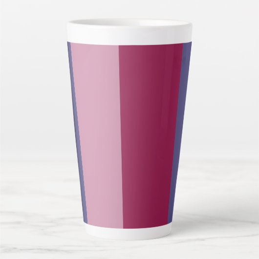 Paarse kleuren strepen latte mok (Voorkant)