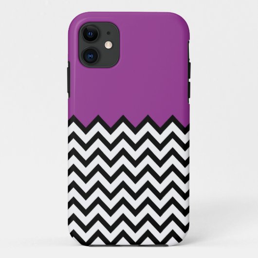 Paarse kleurenblok Chevron Pattern iPhone 5 Hoesje (Achterkant)
