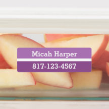 Paarse Kleurenblok Zelfklevend Etiket Middelgrote