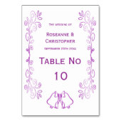 Paarse klokken Scrollwork Ontwerp Wedding Kaart (Voorkant)