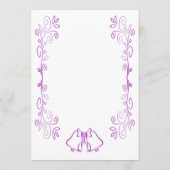 Paarse klokken Scrollwork Ontwerp Wedding Menu (Achterkant)