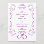 Paarse klokken Scrollwork Ontwerp Wedding Programma (Achterkant)