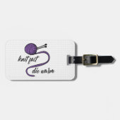 Paarse Knit Fast, Die Warm Bagagelabel (Voorkant horizontaal)