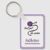 Paarse Knit Fast, Die Warm Sleutelhanger (Voorkant)
