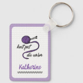 Paarse Knit Fast, Die Warm Sleutelhanger (Achterkant)