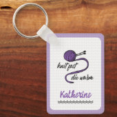 Paarse Knit Fast, Die Warm Sleutelhanger (Voorkant)