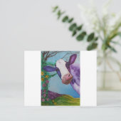 Paarse koe briefkaart (Staand voorkant)