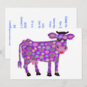 Paarse koe kaart (Voorkant / Achterkant)
