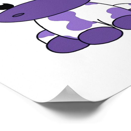 Paarse koe Oversized T-shirt_1 Poster (Hoek)