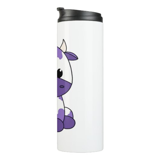 Paarse koe Oversized T-shirt_1 Thermosbeker (Geroteerd rechts)