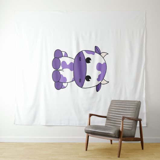 Paarse koe Oversized T-shirt_1 Wandkleed (In Situ (horizontaal))