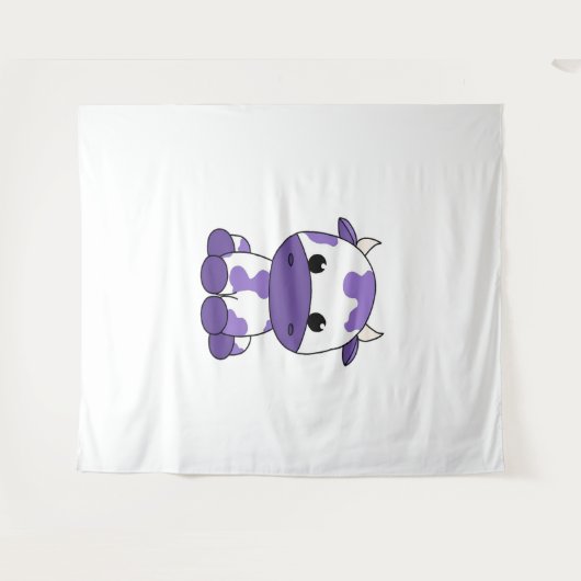 Paarse koe Oversized T-shirt_1 Wandkleed (Voorkant (horizontaal))