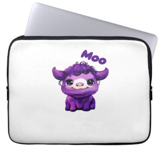 Paarse Koe oversized T-shirt Laptop Sleeve