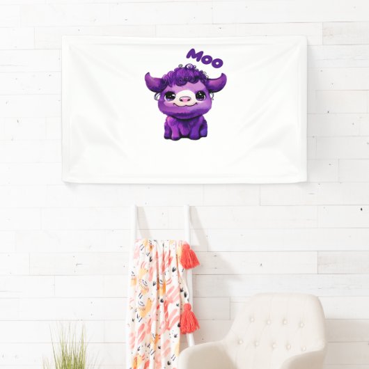 Paarse Koe oversized T-shirt Spandoek (Insitu)