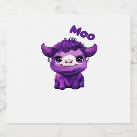 Paarse Koe oversized T-shirt Sparkling Wijnetiket (Enkel label)