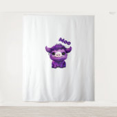 Paarse Koe oversized T-shirt Wandkleed (Voorkant)