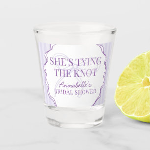 Paarse Kokette Strik Pastelkleurig Bruiloftsfeest  Shot Glas