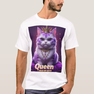 Paarse Koninklijke Kitty – Koningin Hoor Mijn Kitt T-shirt