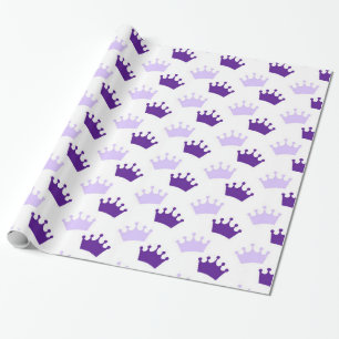 Paarse Koninklijke Kroon Sprookjes Prinsessen Fees Cadeaupapier
