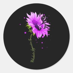 Paarse koolstofvlinder Overdosering Bewustmaking V Ronde Sticker