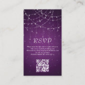 Paarse Koord QR-code Bindend RSVP Informatiekaartje (Voorkant)