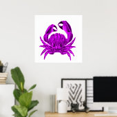 Paarse krabbenhuisdecor poster (Thuiskantoor)