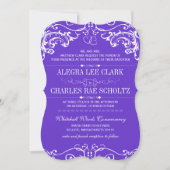 Paarse Kraft Paper Typografie Invite Kaart (Voorkant)