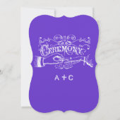 Paarse Kraft Paper Typografie Invite Kaart (Achterkant)