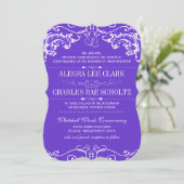 Paarse Kraft Paper Typografie Invite Kaart (Staand voorkant)