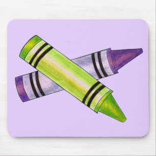 Paarse krayon Artist Kunstleraar School Mousepad Muismat