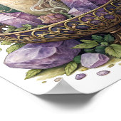 Paarse kristal in filigraan urn poster (Hoek)