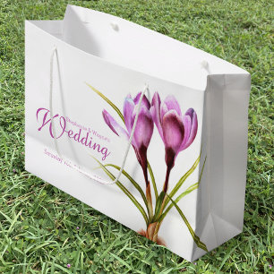 Paarse krokus waterverf kunst bruiloft geschenk ta large cadeautasje