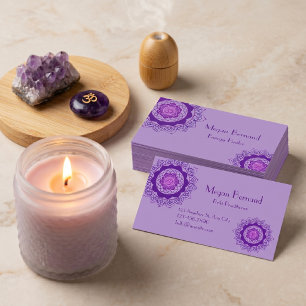 Paarse Kroon Chakra Energie Healer Reiki Zakelijk Visitekaartje