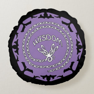 Paarse kroon Chakra "Wisdom" Dragonfly Rond Kussen