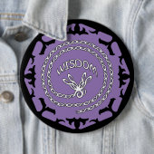 Paarse kroon Chakra "Wisdom" Dragonfly Ronde Button 6,0 Cm (In situ)