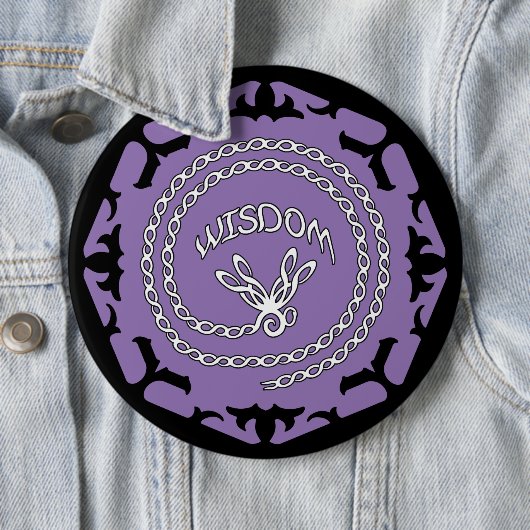 Paarse kroon Chakra "Wisdom" Dragonfly Ronde Button 6,0 Cm (In situ)
