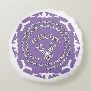 Paarse Kroon Chakra "Wisdom" Libel Witte Achtergro Rond Kussen