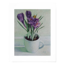 Paarse kroonbloemen kunst poster door Pola.B.Alex