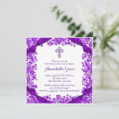 Paarse Kruis Eerste Communie Kaart (Staand voorkant)