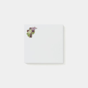 Paarse Kruis En Bloemen Post-it® Notes