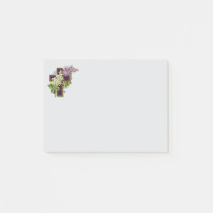 Paarse Kruis En Bloemen Post-it® Notes