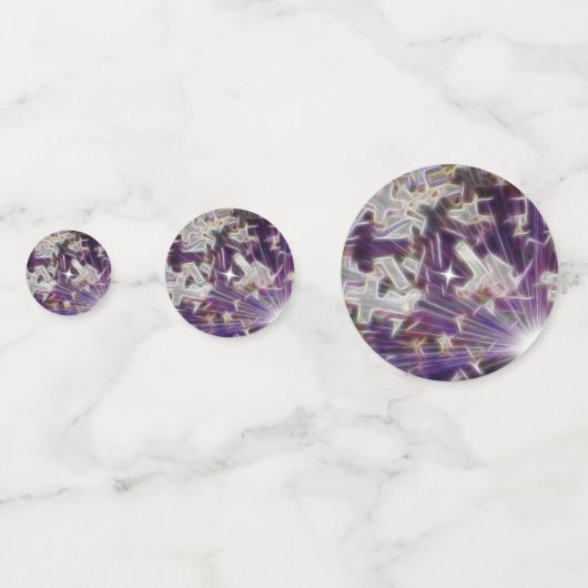 Paarse kruis en geloof confetti (Achterkanten)