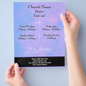 Paarse Kruis Het is klaar met Pasen Join US Servic Flyer (Hand)