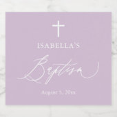 Paarse kruis meisje doop mousserende wijnfles la sparkling wijnetiket (Enkel label)